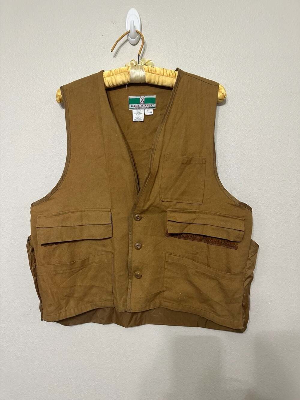 Vintage Game Winner Sportswear Canvas Hunting Vest with Game Pouch